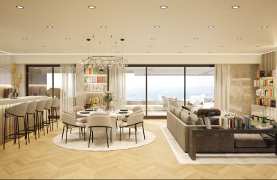 Luksuzan dvoetažni penthouse prvi red uz more sa otvorenim pogledom na more i Rovinj