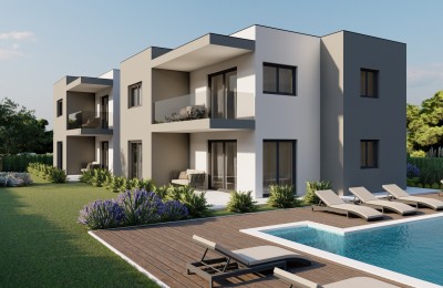 Beautiful apartment with yard and pool - 1,600 m from the sea - under construction