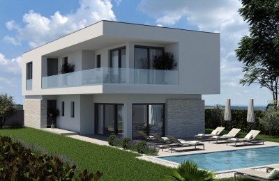A luxurious modern villa with a pool 800 meters from the sea
