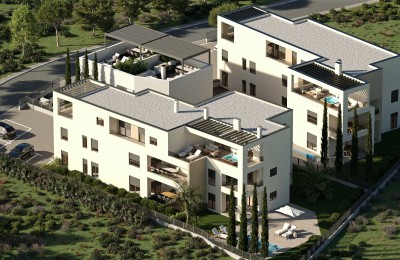 New apartment with underfloor heating and a large yard - 1000 meters from the sea