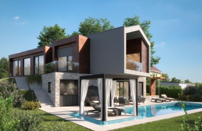 The project of a luxury designer villa with a view of the sea